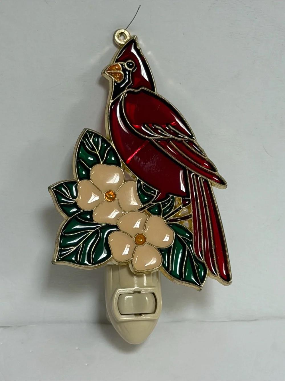 Red Cardinal Decorative Bird Perch Night Light